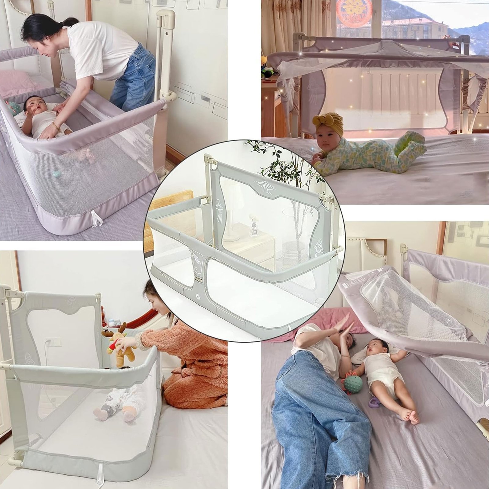 سرير أطفال مع حاجز حماية - الصورة 4