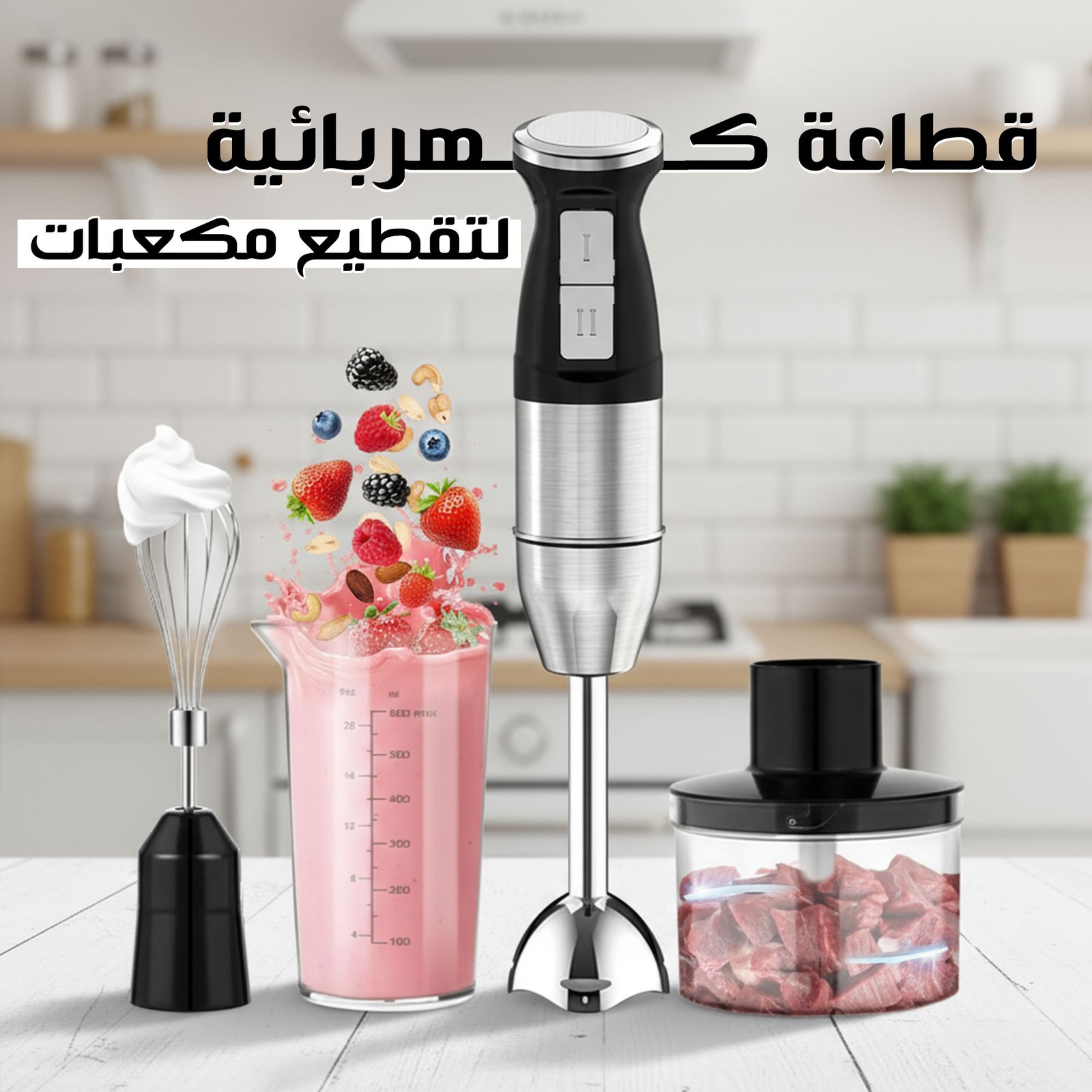 خلاط يدوي و هاند بلندر 3 في 1 للتقطيع و الفرم