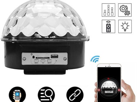 بروجكتور الحفلات لمبة وسماعة 2 في 1 + ستارة الحفلات بضمان 2 عام