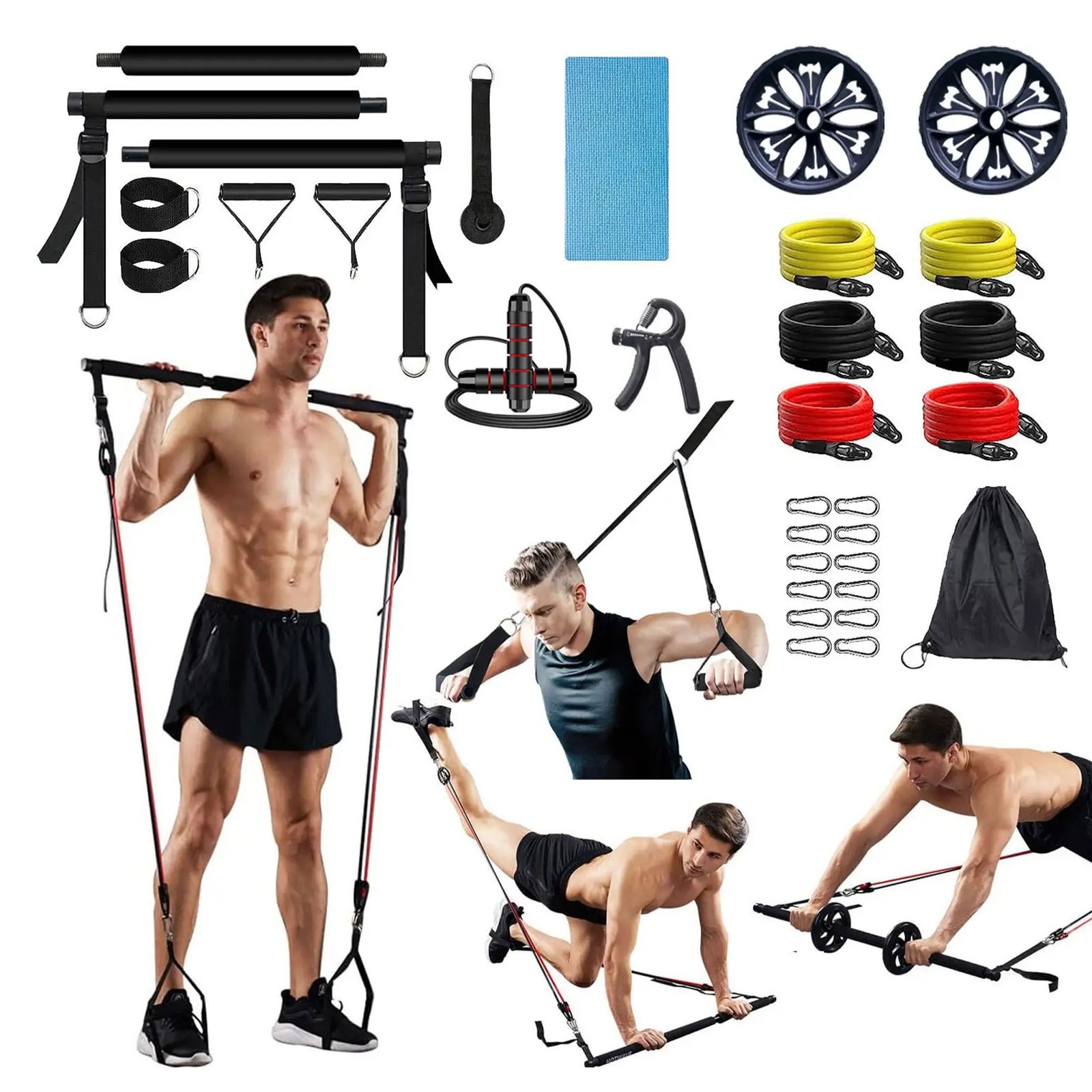 باندل البيلاتيس والقفاز الرياضي (مجموعة أدوات بيلاتيس بار + قفاز مريح للتحكم والثبات أثناء التمارين) - الصورة 2