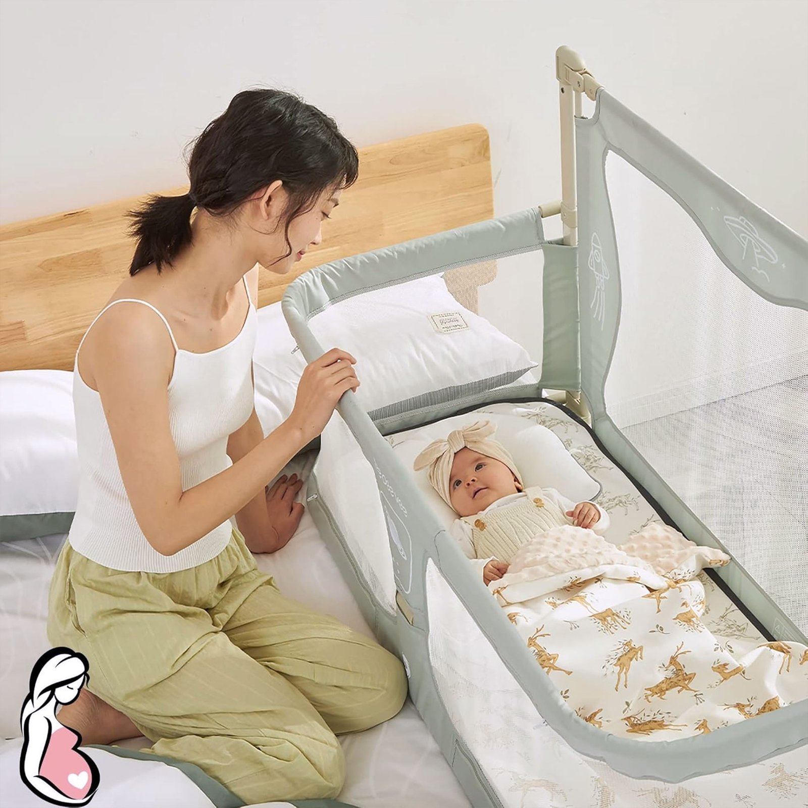 سرير أطفال مع حاجز حماية - الصورة 2