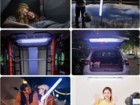 • فانوس تخييم قابل لاعادة الشحن والنفخ