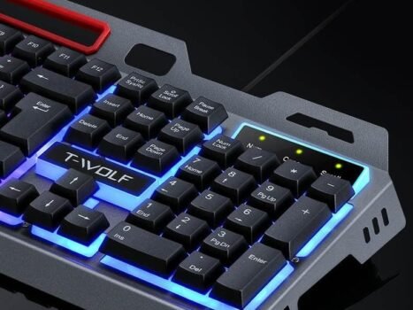 • مجموعة كيبورد و ماوس الألعاب بإضاءة خلفية RGB