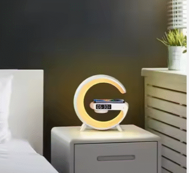 سماعة و شاحن لاسلكي مزود ب ليد