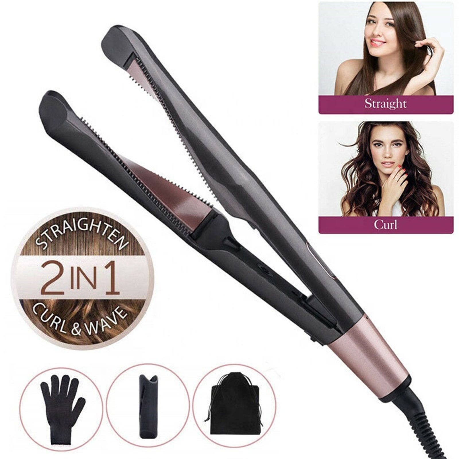 مكواة فرد وتمويج الشعر 2 في 1, ضمان عام - الصورة 4