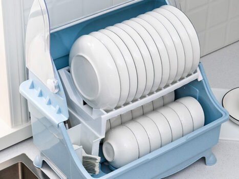 رف تجفيف الاطباق مع غطاء