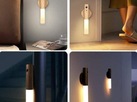 • مصباح خشب مغناطيسي