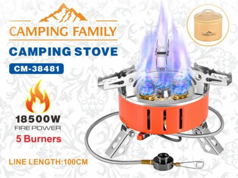 موقد غاز 5 عين للتخييم بضمان عامين