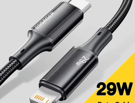 • كابل Essager USB C لهاتف IPhone 14 13 12 11 pro Max 8 Plus 20 واط كابل شحن سريع من النوع C إلى سلك تاريخ الإضاءة لجهاز iPad Macbook