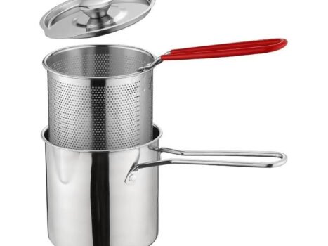 وعاء مقلاة عميقة من سالتلاس مع سلة ومصفاة زيت
