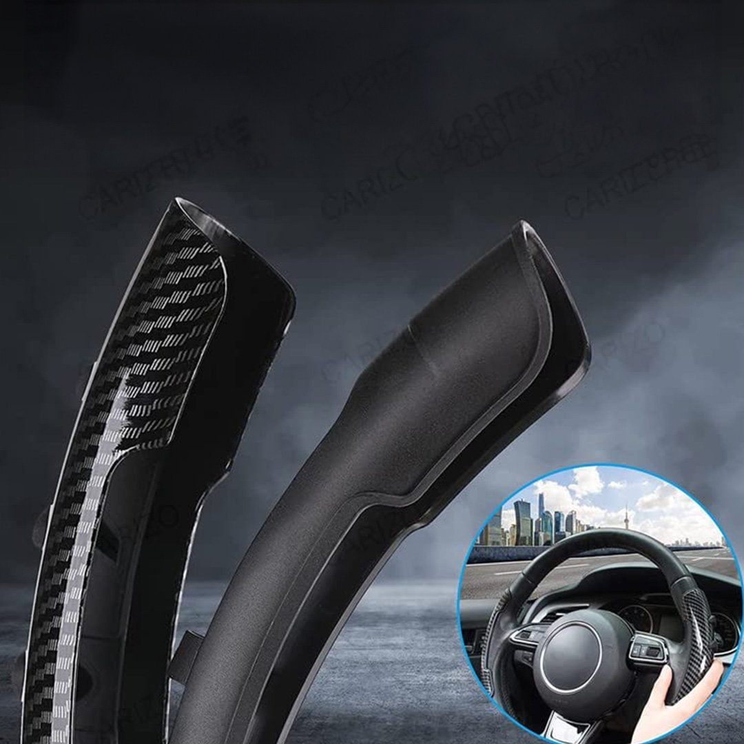 • غطاء عجلة قيادة السيارة من ألياف الكربون والسيليكون المضاد للانزلاق - الصورة 2
