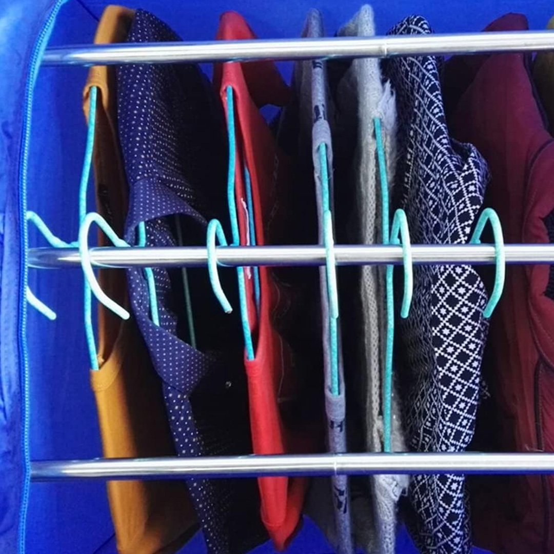 استاند حمام ثلاثة ارفف+مجفف الملابس القابل للطي - الصورة 4