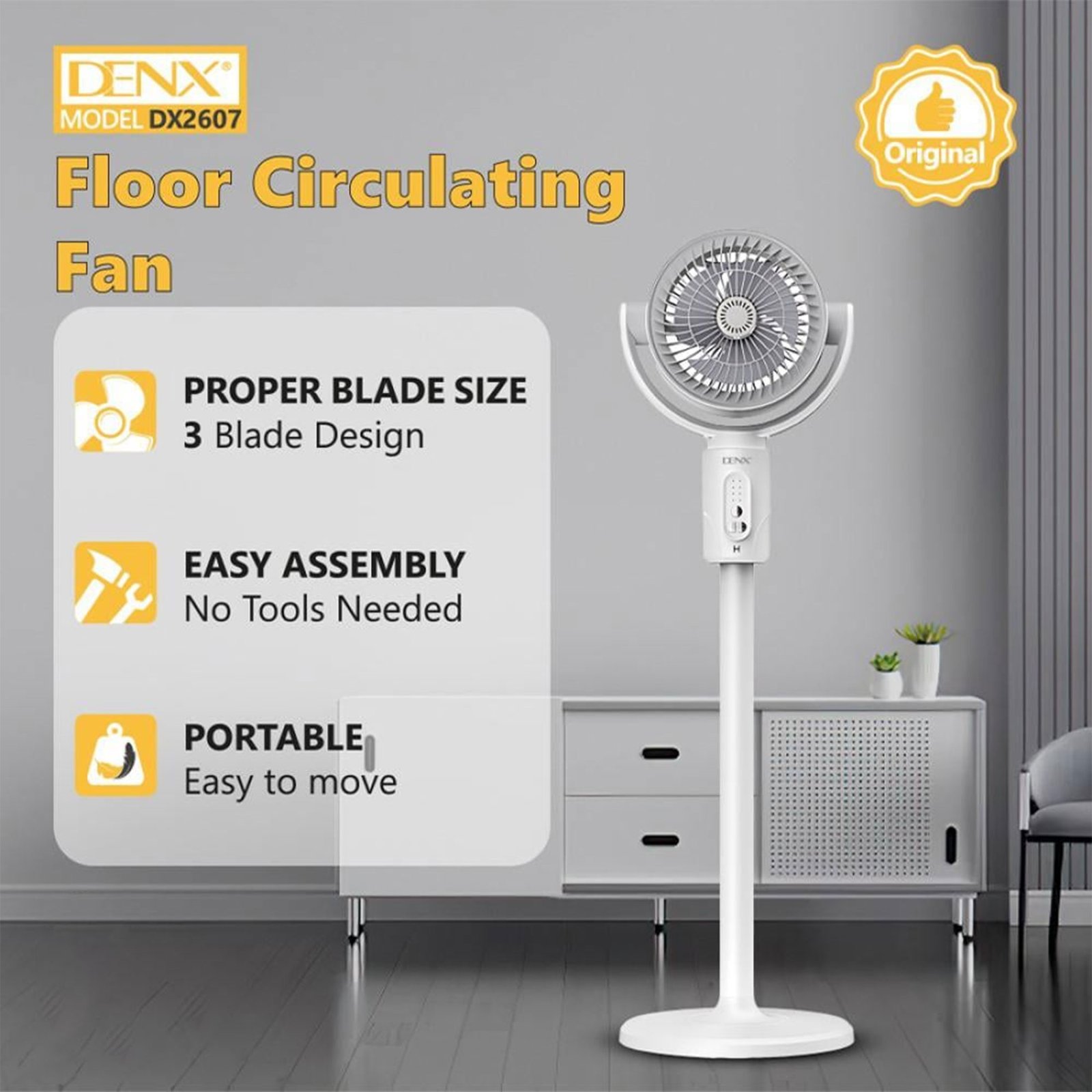 المروحة لتدوير الهواء من دينكس بضمان عامين - الصورة 3