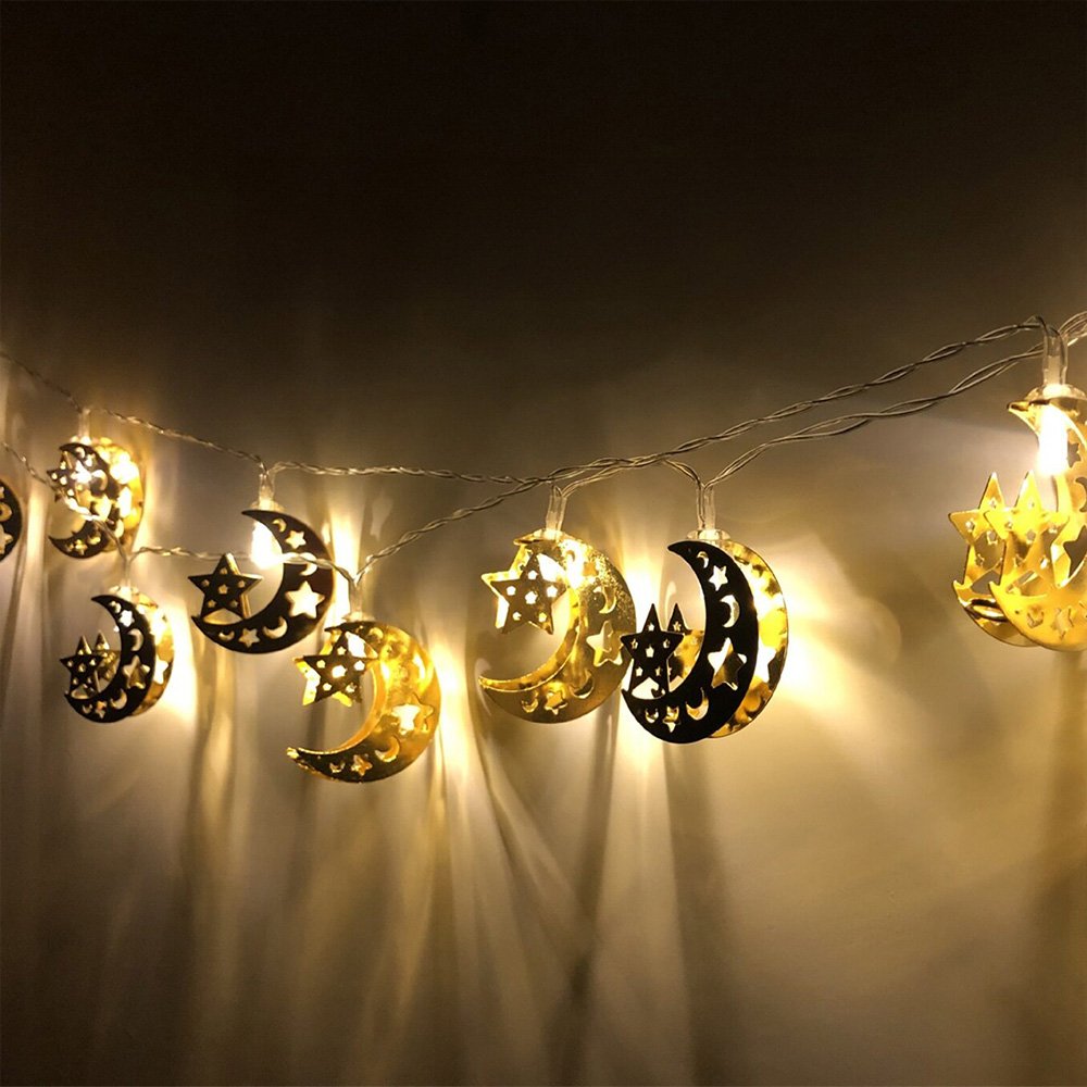 • زينة مصابيح على شكل نجوم وقمر - الصورة 4