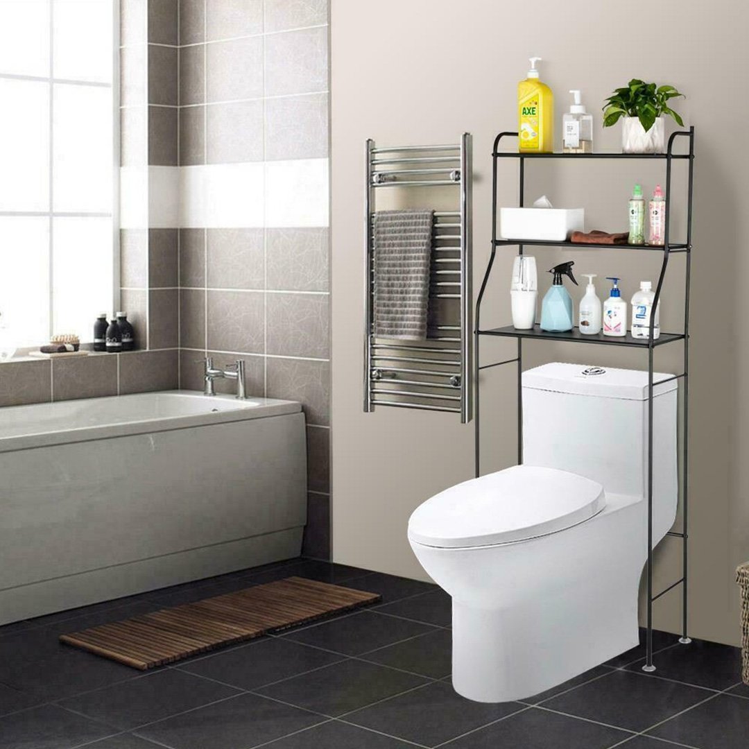 استاند حمام ثلاثة ارفف+مجفف الملابس القابل للطي - الصورة 3