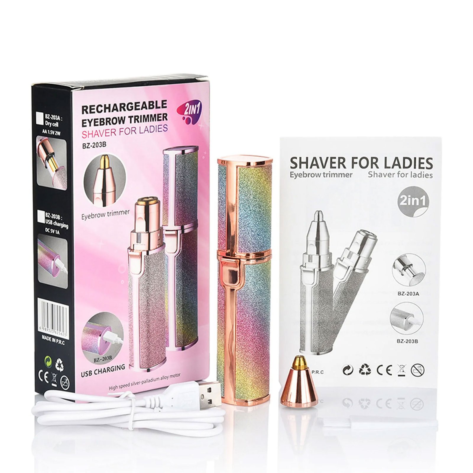 مجموعة تنسيق الحواجب (ماكينة تشذيب الحواجب القابلة لإعادة الشحن+شمع تثبيت الحواجب مع قلم تحديد الحواجب هدية مجانية) - الصورة 3