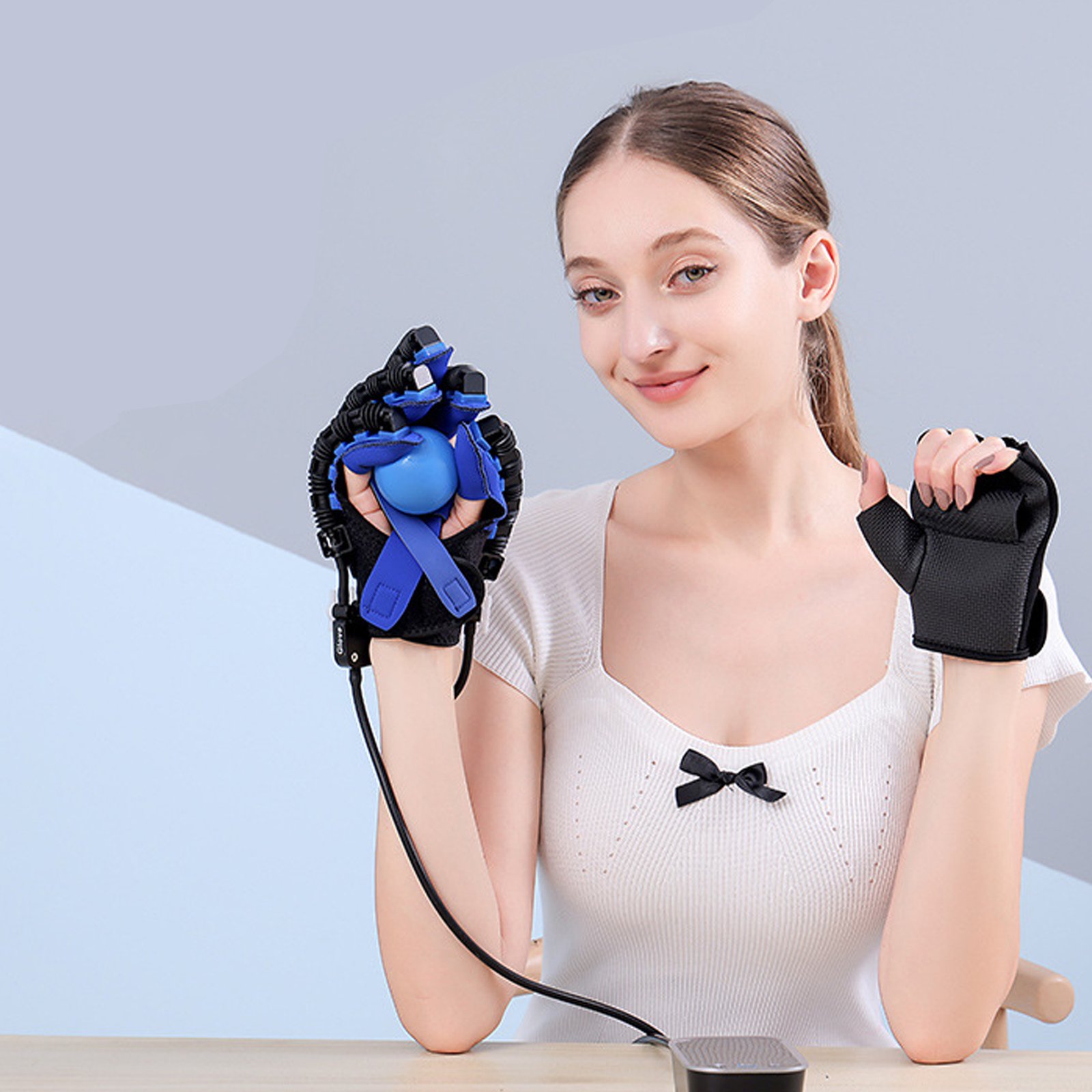 قفاز تدريب اليد المُحسّن مع وظيفة ضبط القوة وتدريب الأصابع - الصورة 4