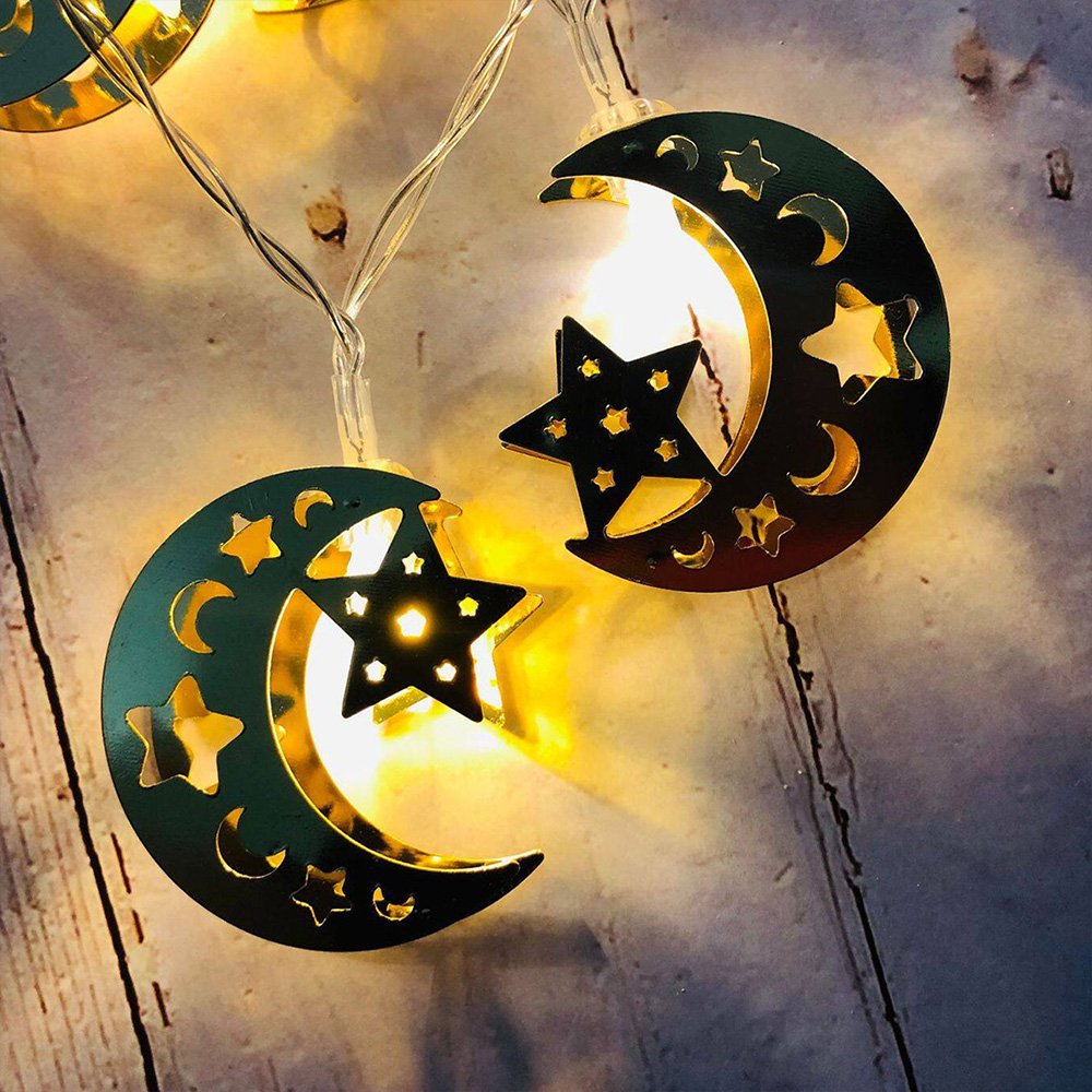 • زينة مصابيح على شكل نجوم وقمر - الصورة 3