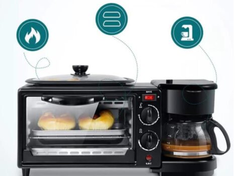 ميكروويف وقلاية وصانعة قهوة إلماني 3 في 1 سيلفر كريست